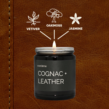 Cognac + Leather Candle